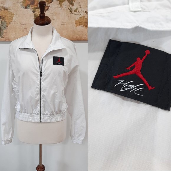 Jordan Jackets & Blazers - Vtg Y2K cropped white windbreaker - Jordan brand